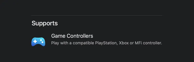 Apple App Store Supports Game Controllers