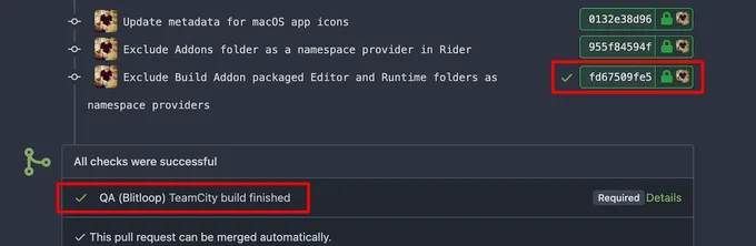 Gitea status check display