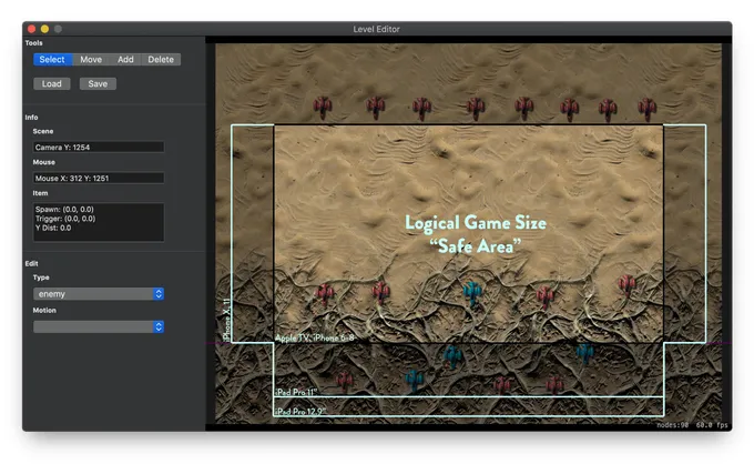SpriteKit Level Editor Safe Areas