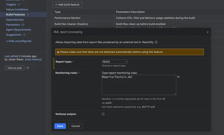 TeamCity XML report processing